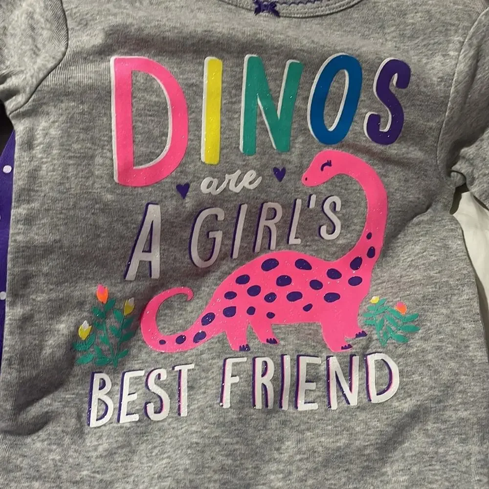 Carter’s pajamas set Dino’s are a girls best friend 4 piece set 💯 cotton nwt